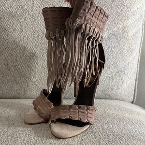 Roberto Cavalli - Fringe High Heel Sandals - Brown